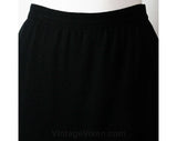 Size 10 Black Skirt - High Fashion Wool Pencil Skirt by Lillie Rubin - Late 80s Early 90s Designer - Classic Beauty - Waist 28 - 35513