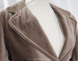 Size 6 Pant Suit - Designer Liz Claiborne Pantsuit - Plush Mushroom Beige Corduroy Jacket Blazer & Pant - 1970s 80s Trouser Set - Waist 27.5