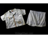 Little Drummer Boy 1950s Toddler's Shorts Set - Size 18 Months - Child 50s 60s Unworn Play Outfit with Plastic Diaper Lining - NOS Deadstock
