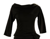 Size 2 Designer Dress - 1950s Marilyn Black Wool Two-Piece Dress - Sexy 50s Lolita Sweater Girl Top & Pencil Skirt - Luisa Spagnoli Italy