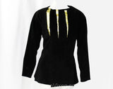 Size 12 Leather Jacket by Mario Valentino - Designer 80s 90s Avant Garde Black Suede - Metallic Gold Slashes - Asymmetric Front - Bust 39