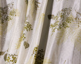 Botanical Print 1970s Fabric - 9 Yards x 37 Inches - White Cream Bronze Brown - For Drapes Pillows or Upholstery - Gold Stripe 70s Yardage