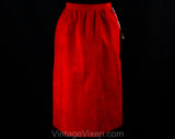 Size 4 Red Skirt - Lilli Ann 1980s Tailored Faux Suede Skirt - Small Ultrasuede 80s Designer Office Wear - NWT Deadstock - Waist 25 - 50123