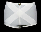 Medium Large 1970s Panty Girdle with Bow Accent - White Foundation Garment - Vintage Support Wear - NWT Deadstock Shapewear - Waist 26 to 30