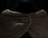 1950s Fluffy Mocha Brown Wrap - Soft Hand Knit Mohair Wool Shrug - 50s 60s Light Brown Shoulder Shawl - Autumn - Bombshell Style - Any Size