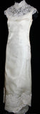 Size 4 Wedding Dress - Elegant 1960s Champagne Organza Bridal Gown with Lace & Pearls - Sleeveless Wedding Gown - NWT - Bust 32.5 - 31793-1