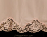 Size 6 Half Slip - 1960s Pastel Pink Nylon Tricot - Small 60s Spring Underskirt with Lace Hem - Lorraine Lingerie - Waist 20 to 26 - 50730
