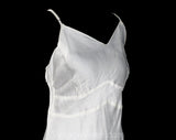 Size 4 White 1930s Full Slip - Seductive Bias Cut Satin - Authentic 30s Small Pin Up Girl Lingerie - Sexy 30's Long Negligee - Bust 32 33