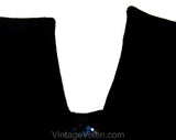 XS 1950s Black Halter Top - Authentic 40s 50s Pin-Up Girl Corset Style Bodice - Size 2 Boned Cotton Velveteen with Button Front - Bust 31 32