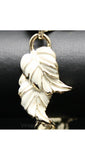 Elegant 1950s White Enameled Leaf Necklace & Bracelet - Spring White Enamel Jewelry Set - 50s Swing Style Rockabilly Demi Parure - 36450-1