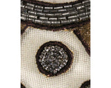 Medium Sparkly Brown Knit Top - Cutout Beaded Leaves - Size 10 Retro 80s Boho Sweater - Sheer Shoulders - Glitzy Shimmer - Bust 39 - 50853