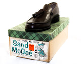 Men's Size 5 1/2 Shoes - 1950s Brown Leather Mens Loafers with Classic Tassels - Preppy 50s 60s - 5.5 - NOS Original Box 50s Deadstock