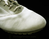 Size 8.5 Sneakers - White Nike Ladies Tennis Shoes - 8 1/2 Casual 1990s Flats - Sporty Preppie 80s 90s Summer Leather with Lace Up - NOS