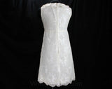 Size 4 Mini Dress - 1960s Sleeveless White Lace Hippie Innocent Go-Go Party Dress - Empire Waist - Summer 1968 Bergdorf Goodman - Bust 34