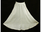 Size 6 Linen Skirt - Neutral Ivory Beige Cross Woven Flax Blend - Lovely Subtle Weave - A-Line 80s Summer Skirt With Pockets - Waist 25.5