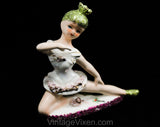 Ballerina Figurine - 1940s 1950s Girl's Bedroom Decor - Ballet Dancer Novelty Florida Souvenir with Glitter - 50s Girl's Bed Room - 50310