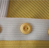 Size 8 Kitsch 60s Yellow Leisure Suit - Polyester Knit Ladies Shirt Pant - 1960s Two-Piece Theme Party Outfit - Bust 36 NOS Deadstock