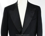Men's 1940s 50s Tuxedo - Large Size Black Wool Mens Formal Wear Tux Jacket and Trousers - Rogers Peet Evening Suit - Pants 40 x up to 32"