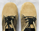 Size 6 Toddler Boys Saddle Shoes - Authentic 1960s Brown Two Tone Suede Oxfords - Child Size 6M - Boy's 60s NIB Deadstock - Hush Puppies