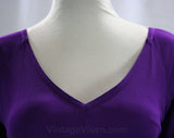 Size 6 Purple Shirt - 80s Jeweltone Designer Top - Dated 1986 - Dan DeSantis - Rich Vivid Hue - Small 1980s Jersey Knit Shirt - 42180