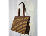 Globe Trotter 1970s Brown Tote Bag With Umbrella Pocket - Large Size - Mint Condition - 41517-1