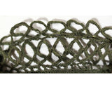1930s Crochet Gloves - Pair of Gloves - 30s to 40s Hand Crocheted - Olive Sage Green Fishnet Pattern - Gauntlet Length - Small Size - 50173