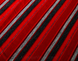 50s 60s Red Striped Jersey Knit - 1.66 Yards x 34.5 Inches Wide - Cute 1950s Scarlet & Gray Stripes - For Blouses Tops Sexy Sweater Girl