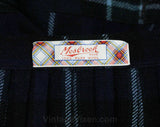 Size 10 Kilt Skirt - Beautiful Navy & Green Plaid Pleated Skirt - Fall Autumn Scottish Classic Tartan with Leather Buckle - Waist 27 - 49111