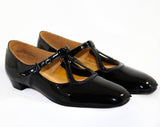 Size 12.5 Girl's Black Mary Jane Dress Shoes - Authentic 1950s 60s Girls Patent Vinyl - 12 1/2 - 50s Children's Flats Deadstock in Box - NIB
