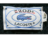 Vintage Izod Lacoste Men's Charcoal Sweater - Size Large Mens Dark Gray V Neck Pullover - Preppy 1960s Alligator Crocodile Logo - 38264-1