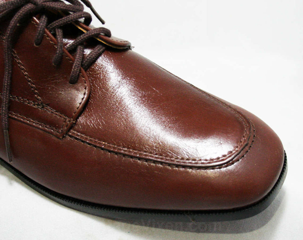 Men's Size 10 Shoes - 1960s Brown Leather Mens Oxfords - 10D Wide Widt ...