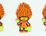 1990s Troll Patch - Alternative Pop Culture 90s Applique for Jacket - Kiddy Iconic Toys - Big Orange Hair - Summer Troll At Beach - 48303