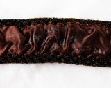 Men's Square End Tie - 1960s Chocolate Brown Nylon Knit Square-End Tie - Kitschy 60s Mens Fad Fashion Necktie - Springy Texture