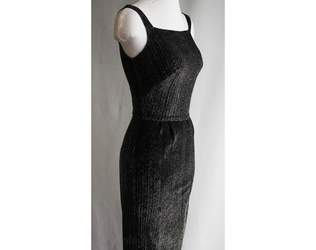 XS 1950s Metallic Silver Bombshell Dress & Coat Set - Size 2 to 3 - Fa Vintage Vixen Clothing XS 1950s Metallic Silver Bombshell Dress & Coat Set - Size 2 to 3 - Fa Vintage Vixen Clothing