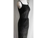 XS 1950s Metallic Silver Bombshell Dress & Coat Set - Size 2 to 3 - Fabulous Sexy Pin Up 50s Cocktail Dress - California Label - 34996