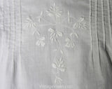 Beautiful Edwardian White Christening Gown - Newborn Infants 1800s 1900s Antique Baby Dress - Clover Buds & Shamrocks Embroidery - Hand Made