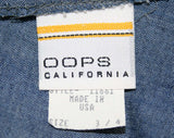 Size 8 Retro Dress - 50s Inspired Denim Chambray Full Skirted Dress - Pastel Picnic Plaid - Sailor Collar - Bust 36 - NOS Deadstock - 41230