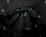 Size 6 50s Dress - Charming 1950s Blue Confetti Silk with Godet Pleating - Mid Century 50's Cocktail Dress - Hourglass - Waist 26 - 31608-1