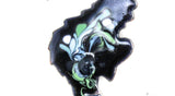 1950s Seahorse Pin - Black Enamel Sea Horse Brooch with Blue Mint Green & White Swirls - Atomic Era 50's Beachy Sea Life Fish - Copper Back