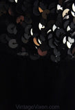 Size 8 Strapless Dress - Disco Diva 1980s Black Velvet Cocktail - Small Medium - Sequined Bodice - Near Mint - Bust to 41 - Waist 27 - 35044