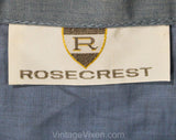 Size 6 1950s Tailored Skirt - 50s 60s Slate Blue Cotton Chambray A-Line Skirt with Welt Pocket - Secretary Chic - Waist 25.5 - Deadstock NWT