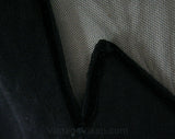 Size 6 Designer 1950s Black Linen Dress - Small - As Is - Sexy Fish Net & Velvet - 50s Rockabilly Glam - Karen Stark Harvey Berin - 43785