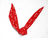 50s Polka Dot Scarf - Red & White Chiffon Hair Band - 1950s 1960s Pin-Up Girl Summer Headband - Bobby Soxer Pony Tail Hair Accent - 49968