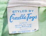 Daddy's Little Honey 1960s Baby Dress - Mint Green Vintage Infant's Frock with Bees Embroidery - Spring 60s Pastel Bumblebee Embroidery