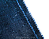 Blue Thai Silk Fabric - Over 6 Yards Cornflower Denim Black Hues - 50s 60s Yardage - Flecked Nubby Fine Woven Silk Rayon Blend Material
