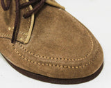 Size 5.5 Toddler Boys Shoes - Authentic 1960s Brown Suede Oxfords - Child Size 5 1/2 D Dress Shoe - Boy's 60s Preppy Deadstock in Box NIB