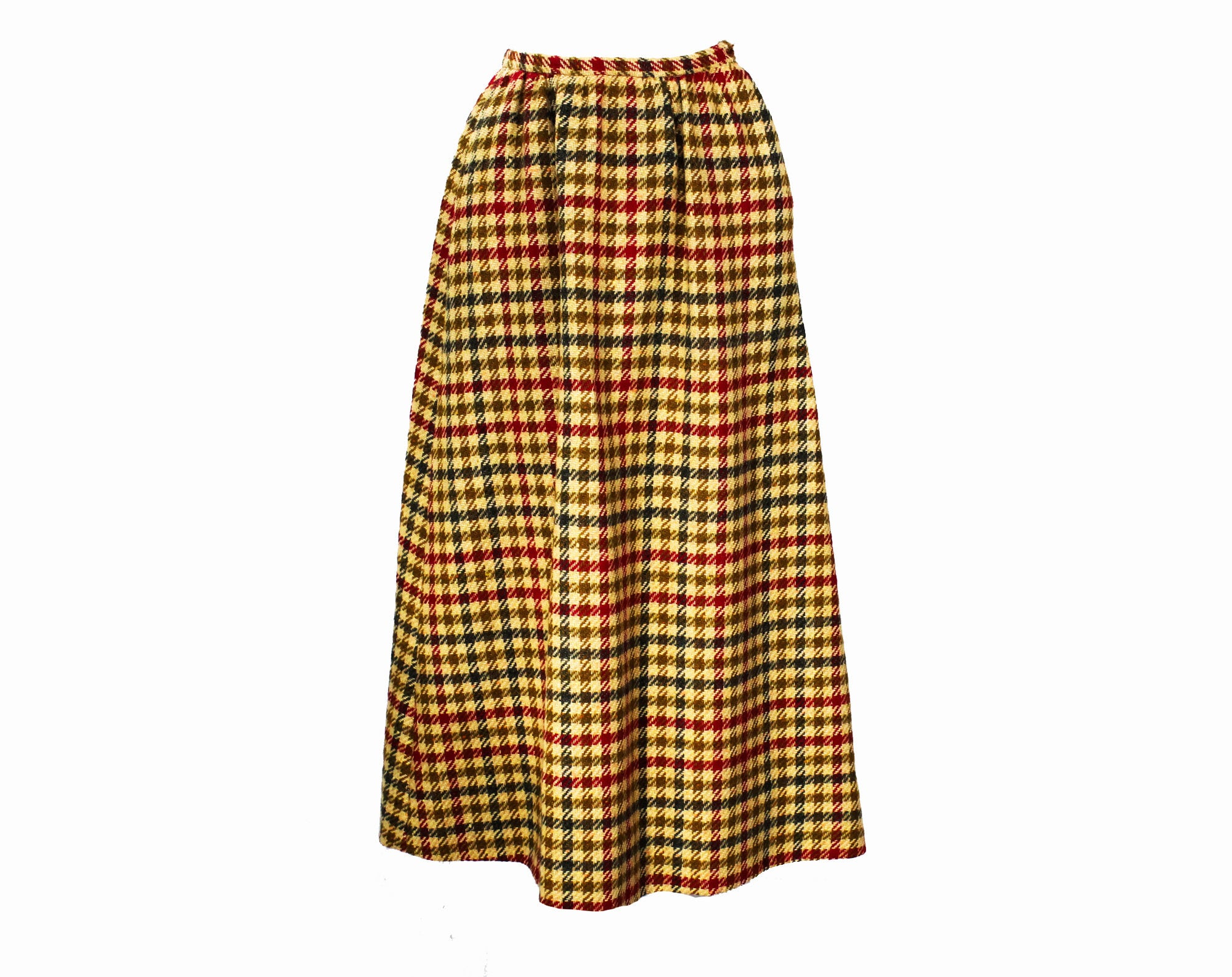 Red & Navy Wool Blend Tweed Maxi Skirt Suit