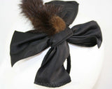 Mink Fur Hat - Adorable Chocolate Brown - 60s - Satin Bows - By Debbie 41298