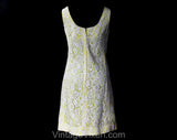 Size 6 Spring Suit - 1960s Yellow & White Lace Cocktail Dress and Jacket - Tailored Sleeveless Sheath - NWT 60s Deadstock - Bust 34.5