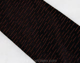 Men's 50s Skinny Tie - Mid Century Design Brocade - Copper Brown & Black 1950s Necktie with Modernist Crest - Mid 50's Downtown Office Wear